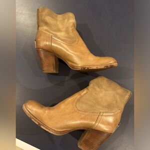 Frye booties, blonde and suede leather
